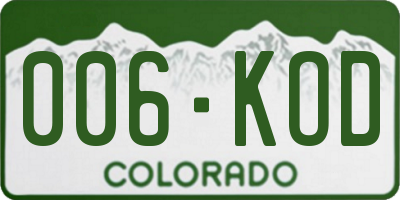 CO license plate 006KOD