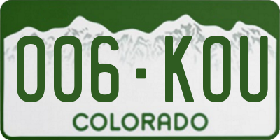 CO license plate 006KOU