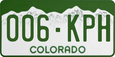 CO license plate 006KPH