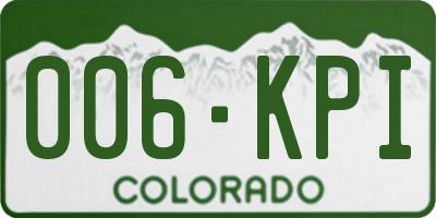 CO license plate 006KPI