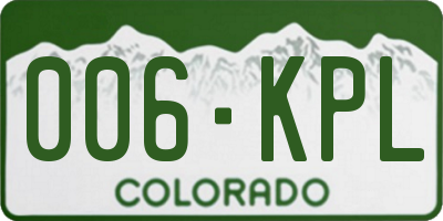 CO license plate 006KPL