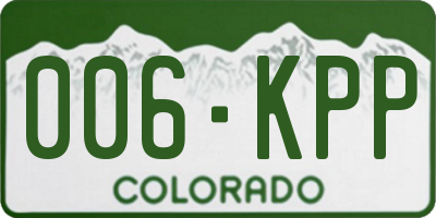 CO license plate 006KPP