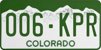 CO license plate 006KPR