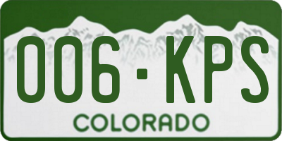 CO license plate 006KPS