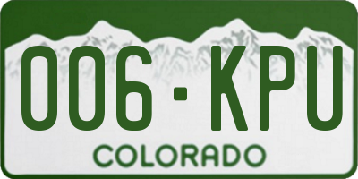 CO license plate 006KPU