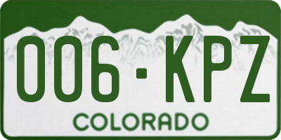 CO license plate 006KPZ