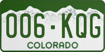 CO license plate 006KQG