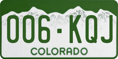 CO license plate 006KQJ