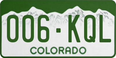 CO license plate 006KQL