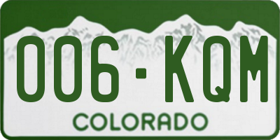 CO license plate 006KQM