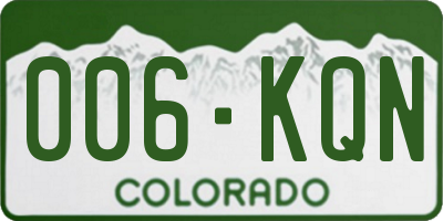 CO license plate 006KQN