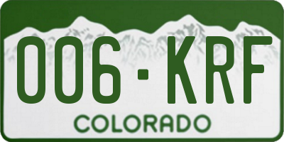 CO license plate 006KRF