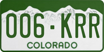 CO license plate 006KRR