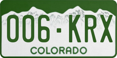 CO license plate 006KRX