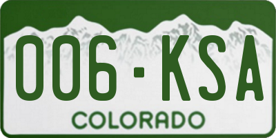 CO license plate 006KSA