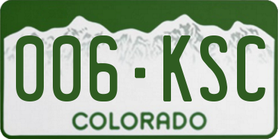 CO license plate 006KSC