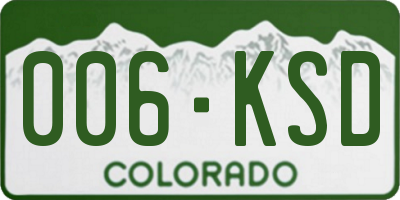 CO license plate 006KSD