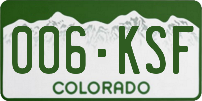 CO license plate 006KSF