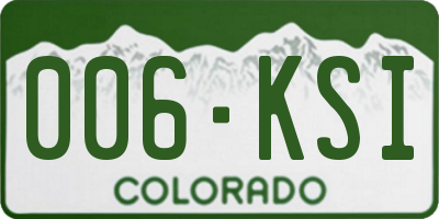 CO license plate 006KSI