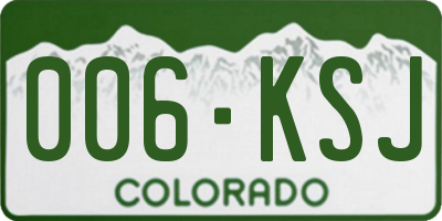 CO license plate 006KSJ