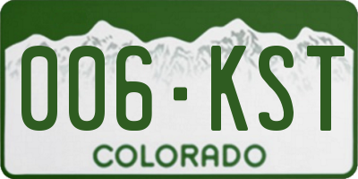 CO license plate 006KST