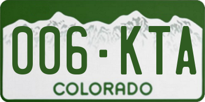 CO license plate 006KTA