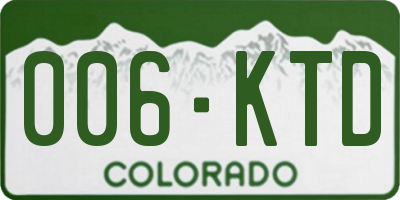 CO license plate 006KTD