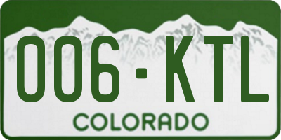 CO license plate 006KTL
