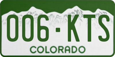 CO license plate 006KTS
