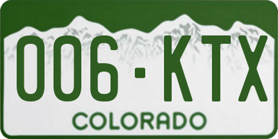 CO license plate 006KTX