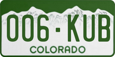 CO license plate 006KUB