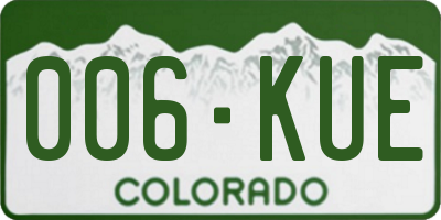 CO license plate 006KUE