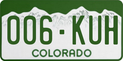 CO license plate 006KUH