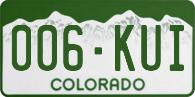 CO license plate 006KUI