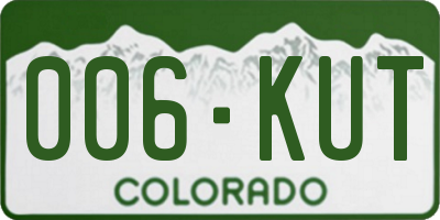CO license plate 006KUT