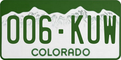 CO license plate 006KUW