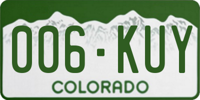 CO license plate 006KUY