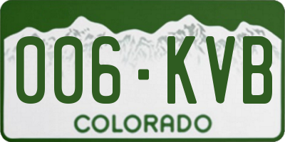 CO license plate 006KVB