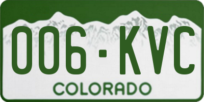 CO license plate 006KVC