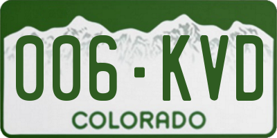 CO license plate 006KVD