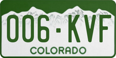 CO license plate 006KVF