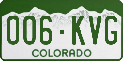 CO license plate 006KVG