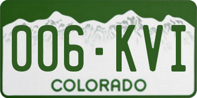 CO license plate 006KVI