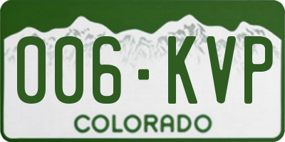 CO license plate 006KVP