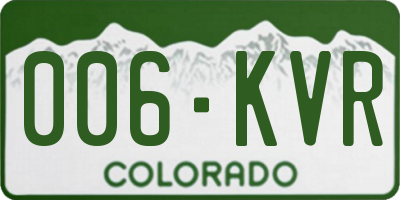 CO license plate 006KVR
