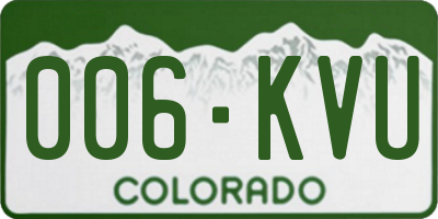 CO license plate 006KVU