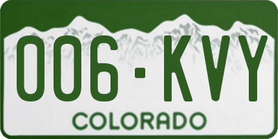 CO license plate 006KVY