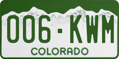 CO license plate 006KWM