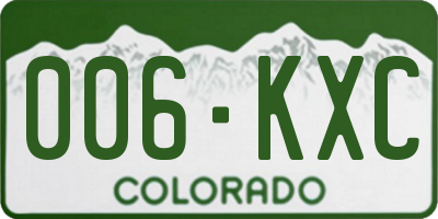 CO license plate 006KXC