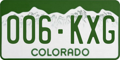 CO license plate 006KXG